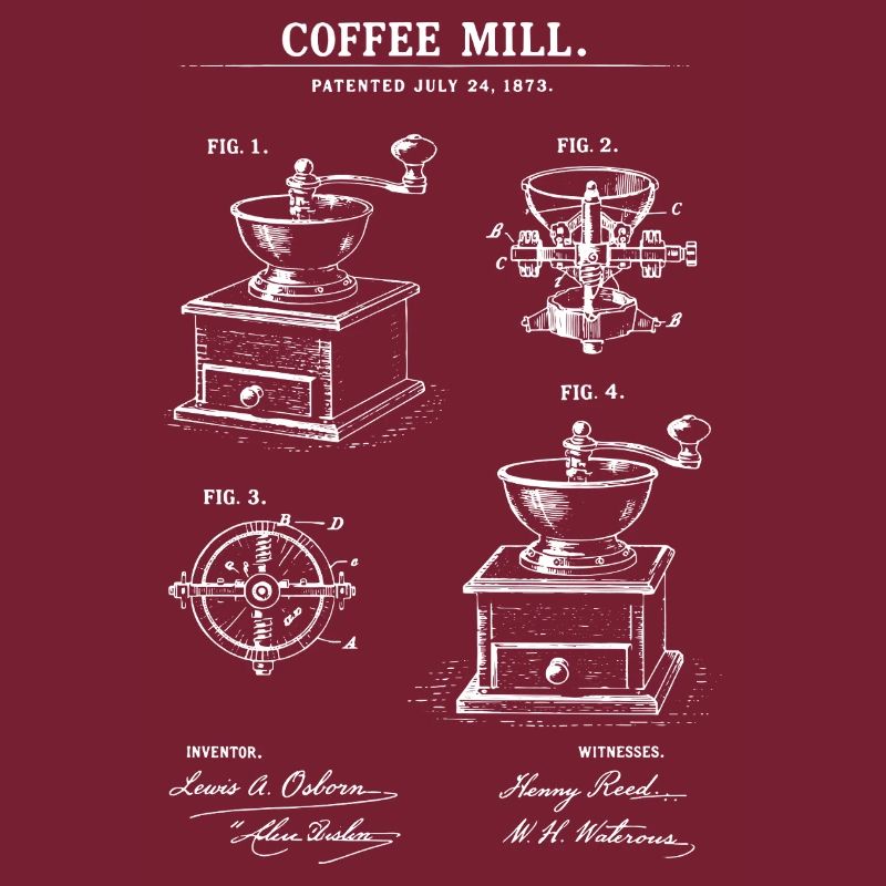 Plan de brevet de moulin à café