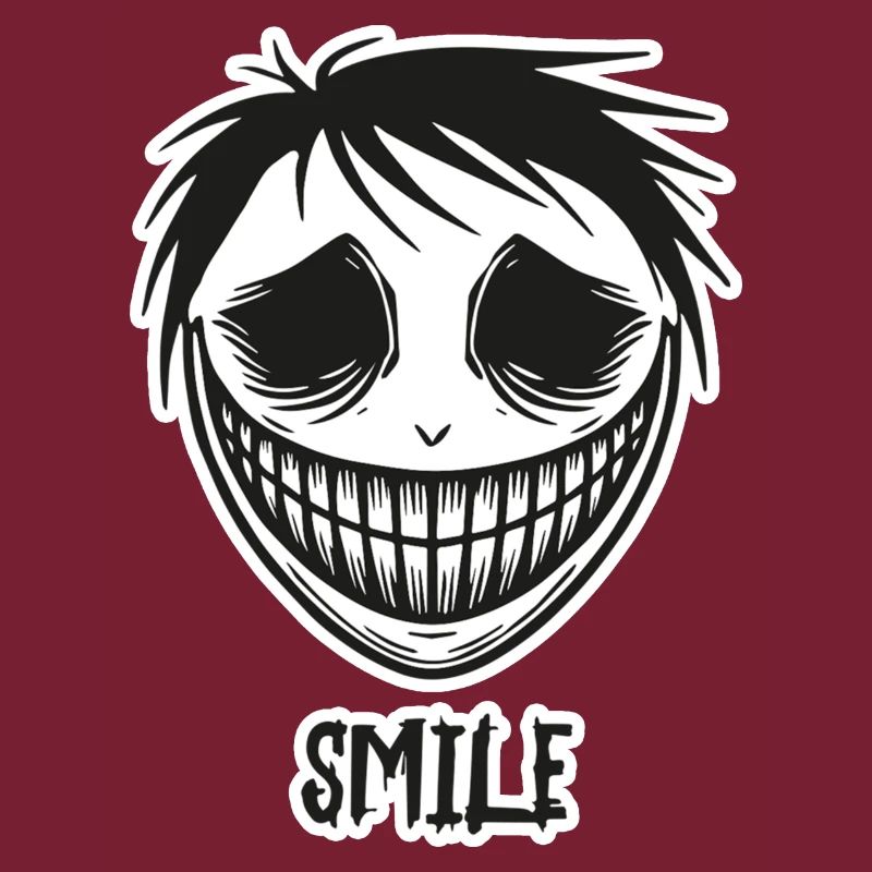 Visage souriant effrayant - Conception de sourire