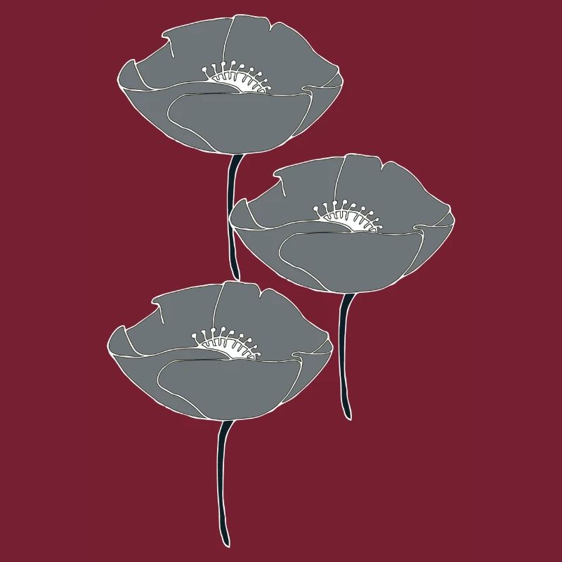 mohnblumen grau