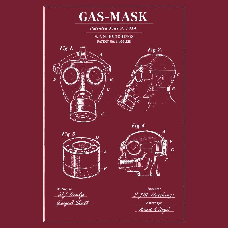 Schéma du plan du masque à gaz