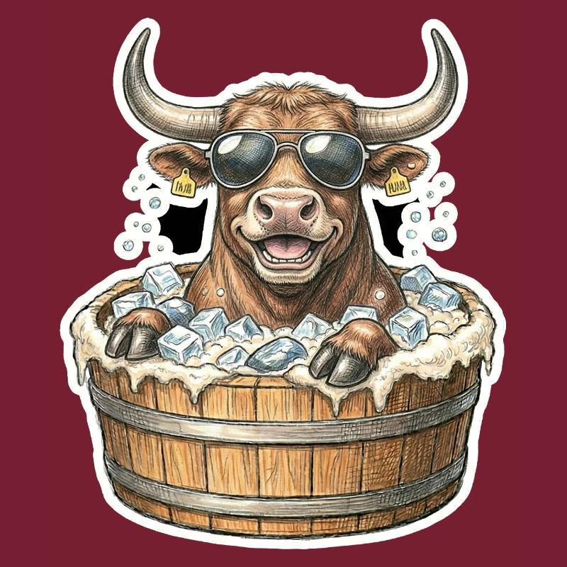 Eisbaden Bulle Stier Kuh