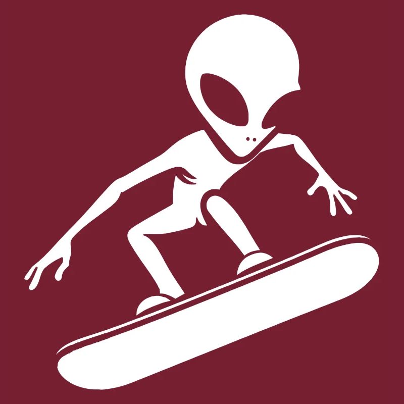 Minimalist Design: Alien Snowboarder