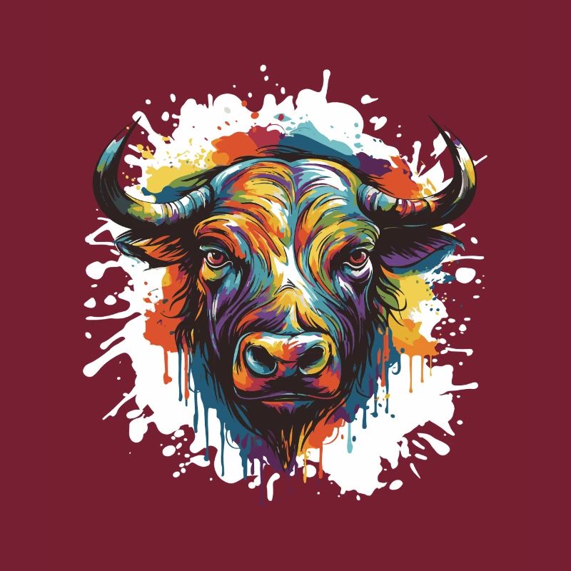 Bulle Tier Pop Art Kopf Taurus