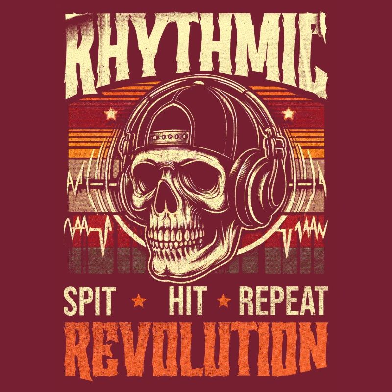 Vintage Rapper Skull Equalizer Rhythmic Revolution