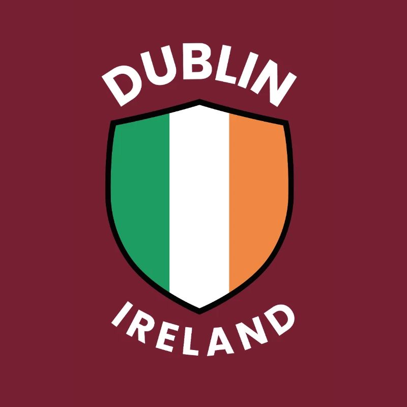 Dubliner Schild mit den Farben Irlands