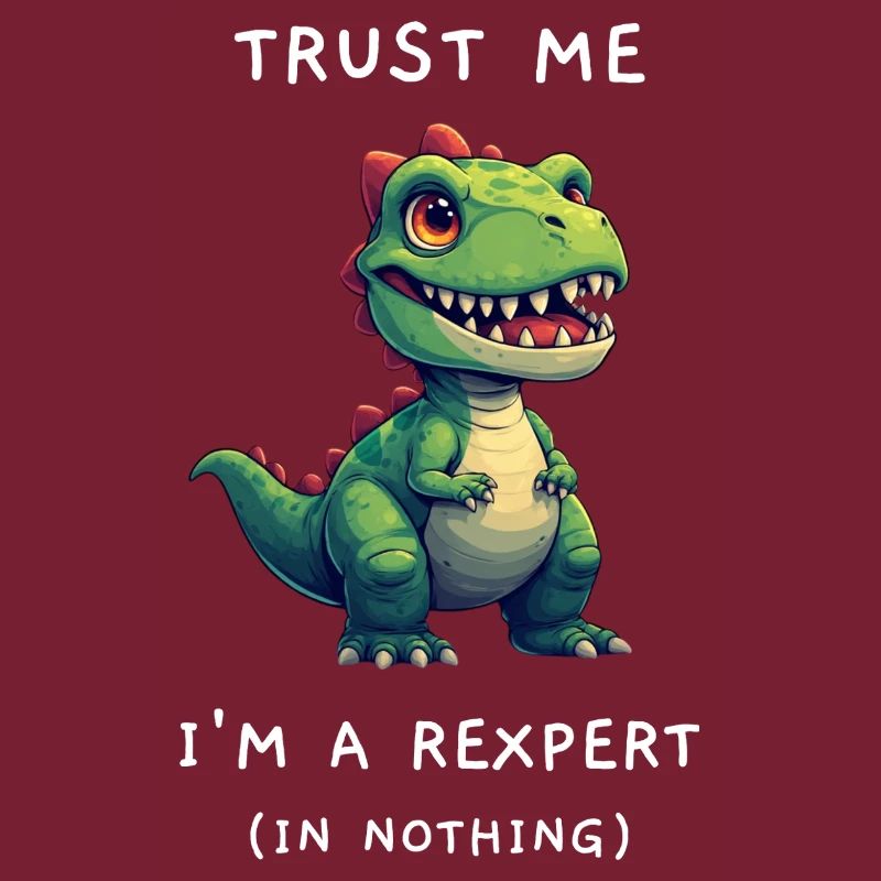 Drôle de T-Rex « Rexpert in Nothing » Dicton