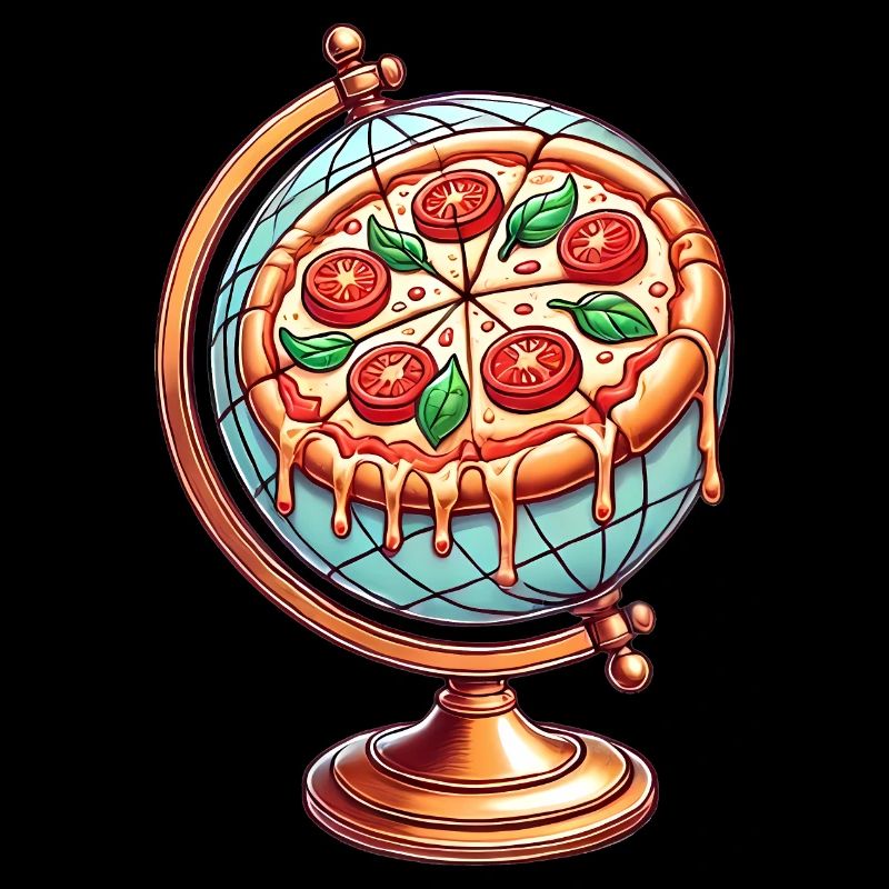 Pizza Globe Melting Cheese Design