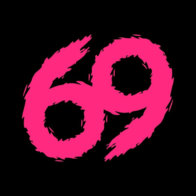 69 numéro icône rose