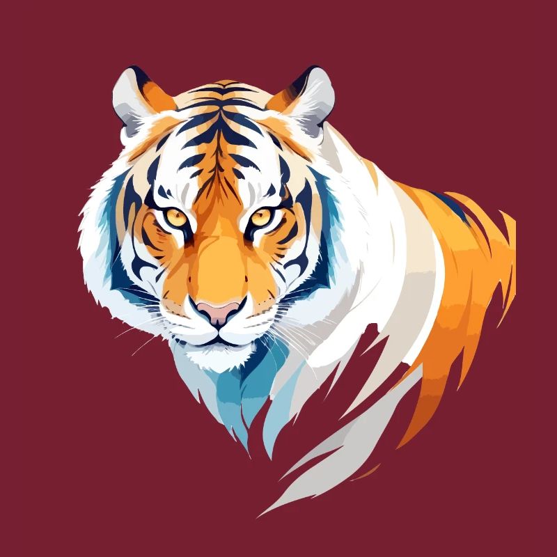 Tiger Vektor Kunst mit lebendiger Farbillustration