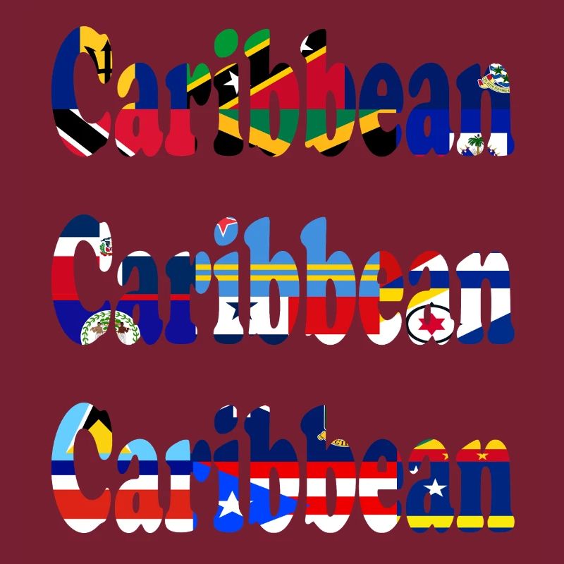 Sentiment de vacances avec les drapeaux des Caraïbes