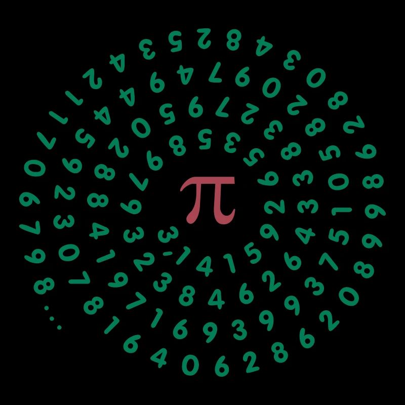 Circle constant pi (narrow spiral, 2c)