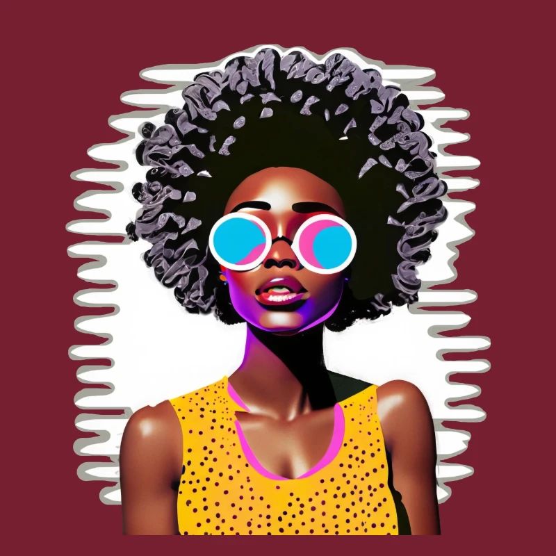 Frau mit Afro in Pop Art Stil