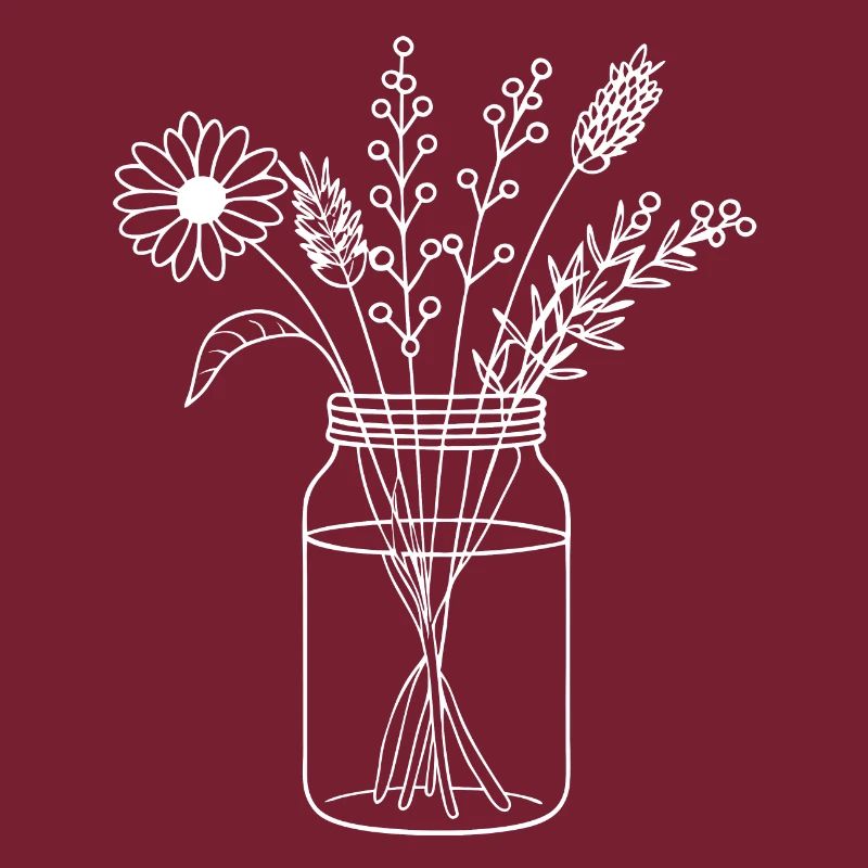 Fleurs dans un bocal à vis