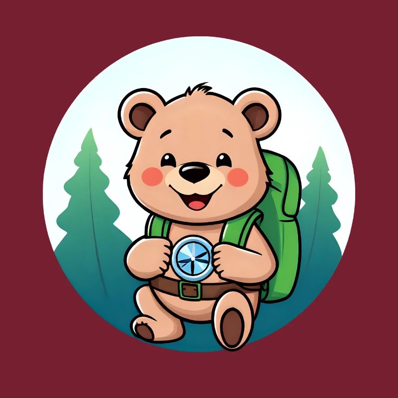 Cozy Bear Exploring Forest Path