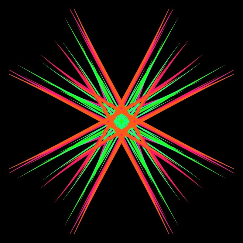 Étoile composée de plusieurs couleurs vives