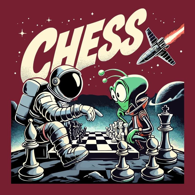 Astronaut Alien Chess Rocket Universe Gift