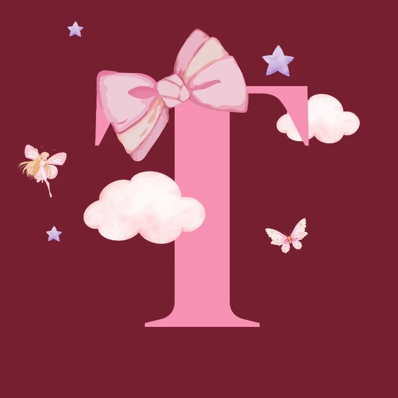 Letter t Pink Clouds