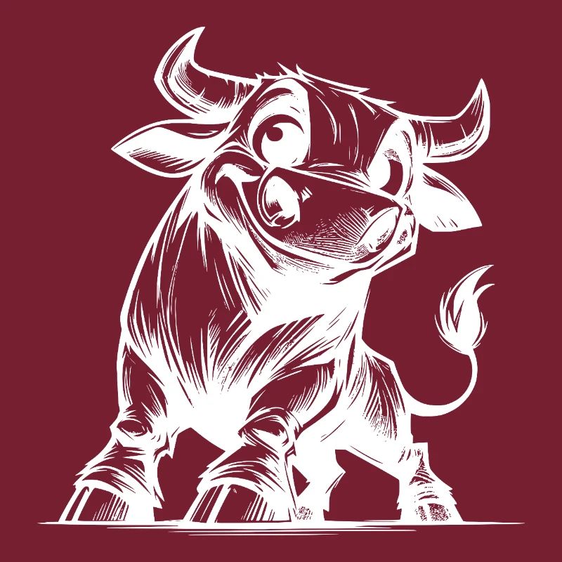 Dessin de taureau au crayon avec des cornes géantes