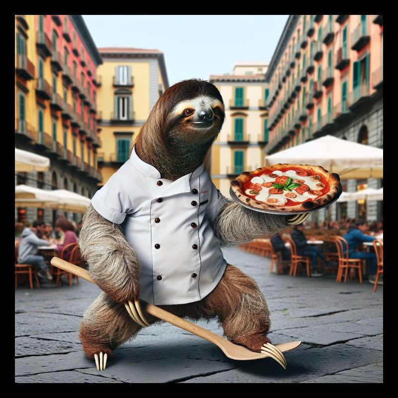 Faultier Pizzabäcker Pizzabäcker Neapel