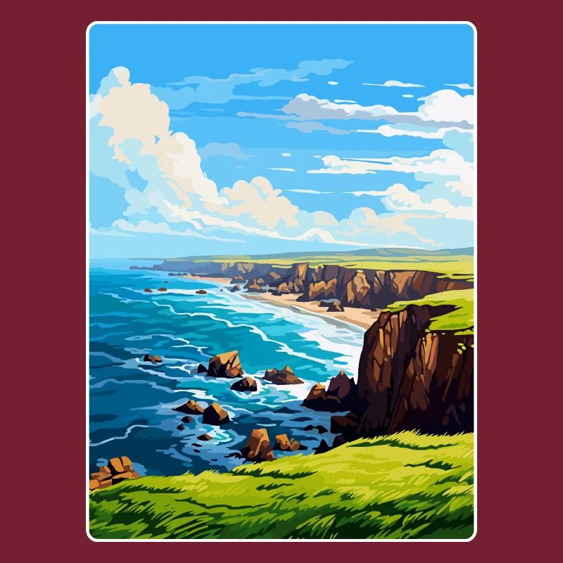 Lands End Cornouailles Angleterre Royaume-Uni Affiche de voyage WPA