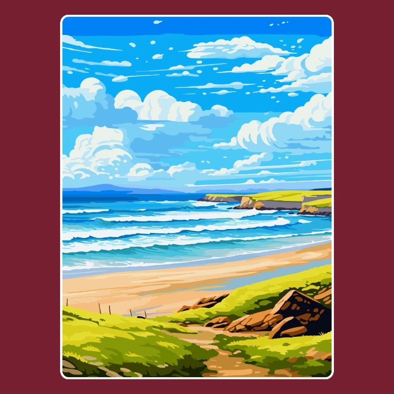 Constantine Bay, Cornouailles, Angleterre, Royaume-Uni, Affiche de voyage