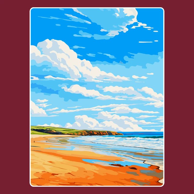 Baie de Constantine, Cornouailles, Angleterre, Royaume-Uni, Affiche de voyage
