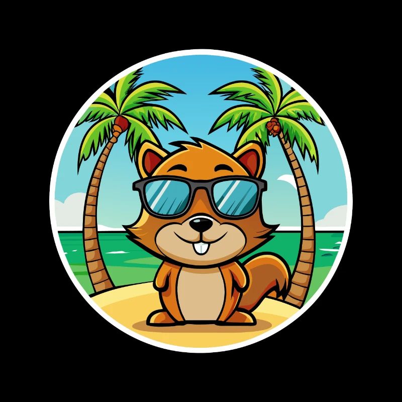 Squirrel Funny Cartoon Summer Beach Sunglasses