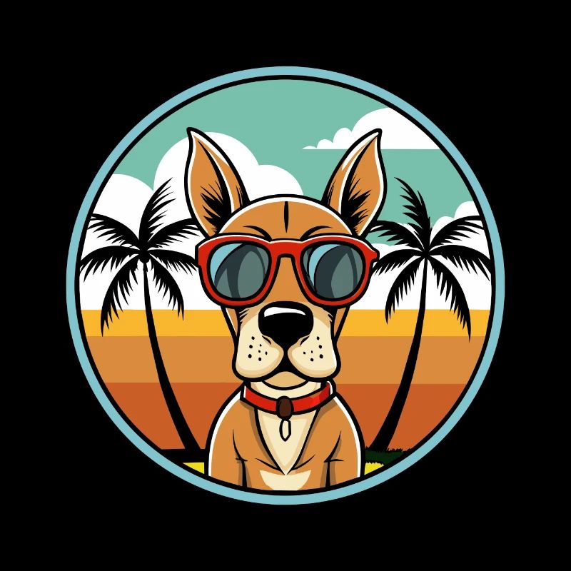 Gascogne Pointer Chien Race Dessin Animé Plage