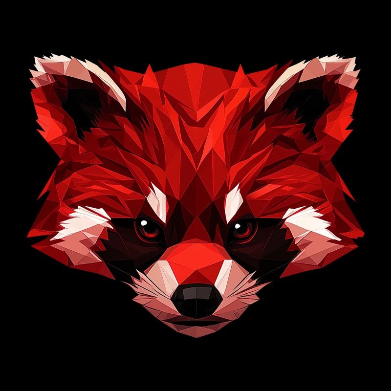 Red Panda Low Poly Art Design