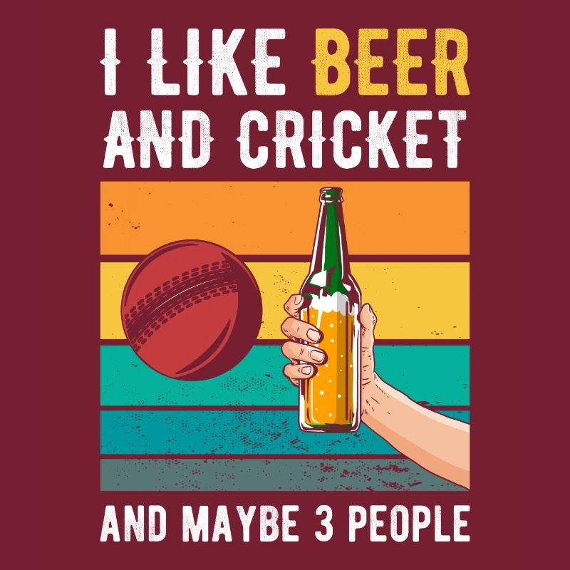 Cadeau de cricket et de bière rétro