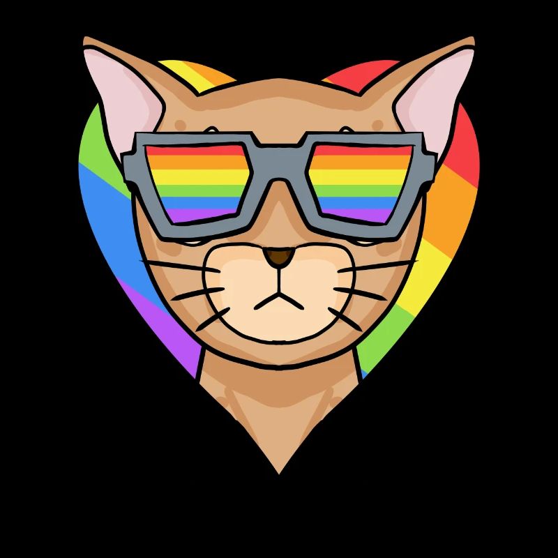 LGBT Cat Abyssinian Cat Rainbow
