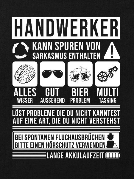 Handwerker Spruch lustig
