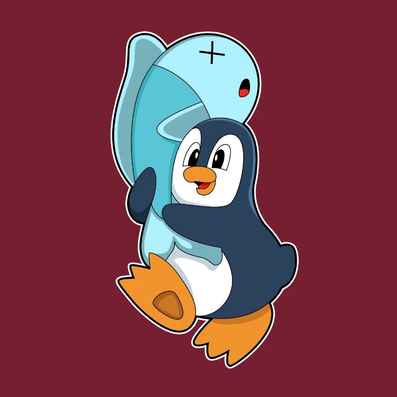 Pingouin avec du poisson