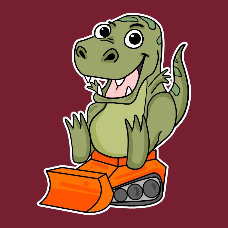 Dino Construction Site Children's Motif