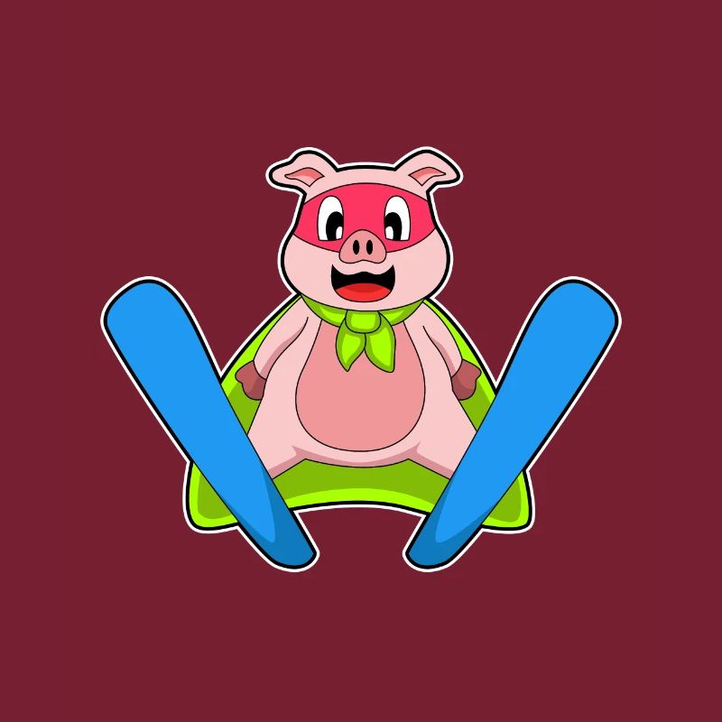 Cochon Sauteur à Ski