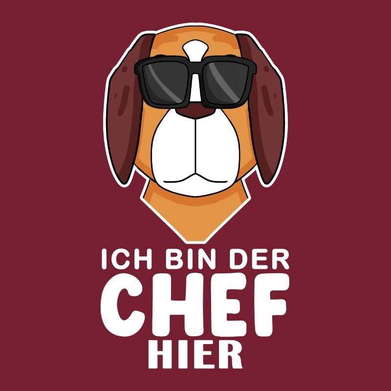cooler Hund Bernhardiner Chef Spruch