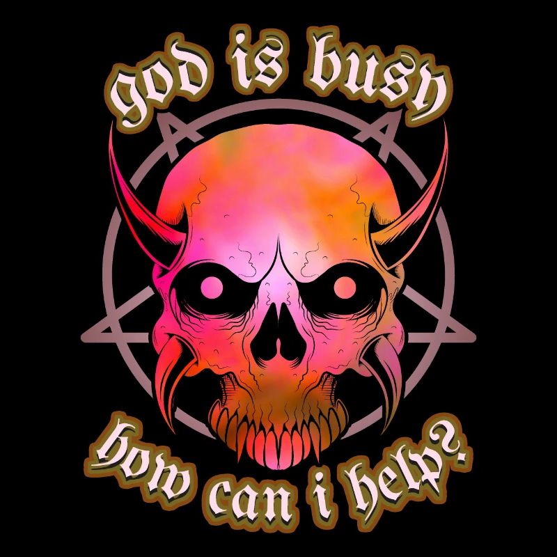 Funny saying with devil baphomet, pentagram
