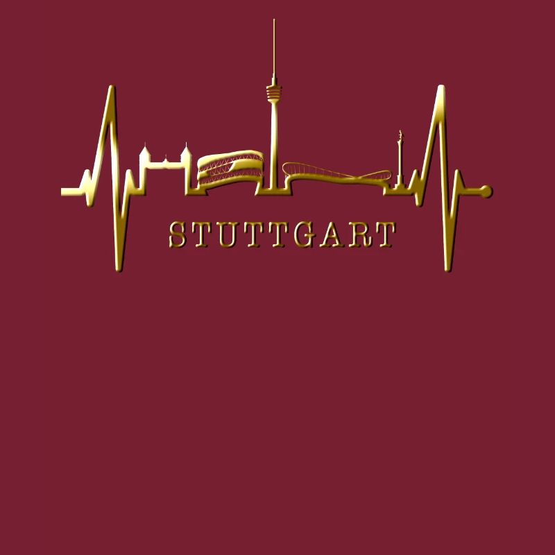 Stuttgart Skyline Herzschlag Herz Stuttgarter Fan