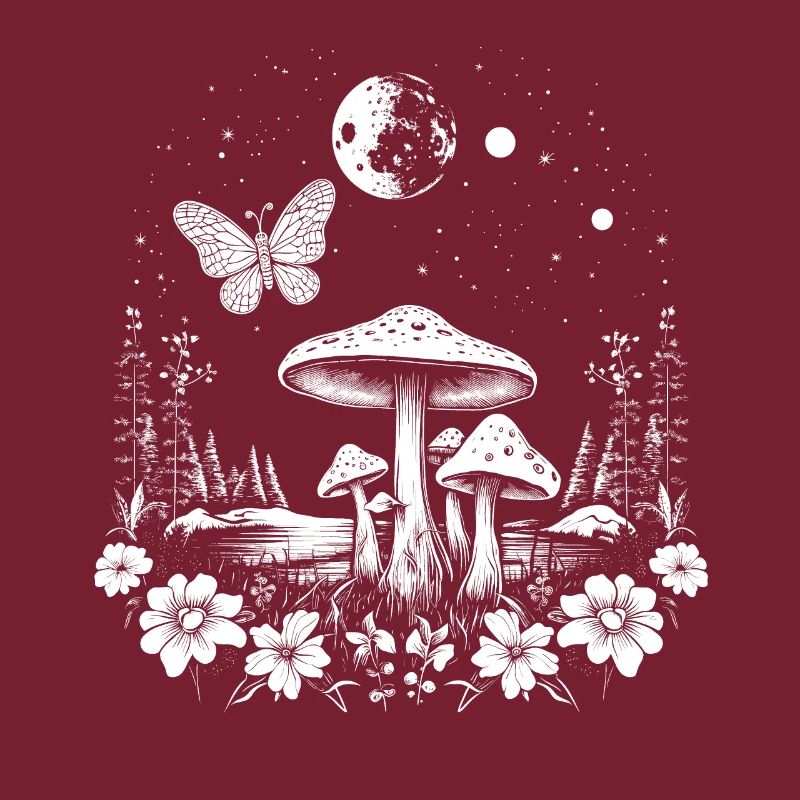 Fairycore Cottagecore Champignons Fée Grunge Lune