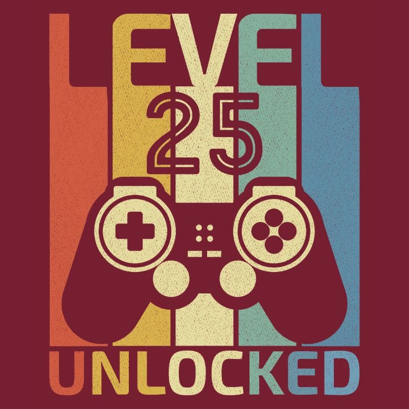 Level 25 freigeschaltet Lustiger Videospieler 25. Geburtstag