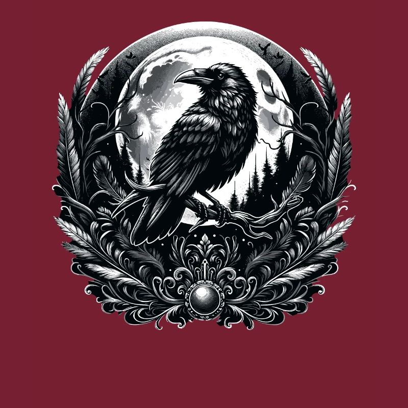 Mystical Raven and Moon: Gothic Elegance