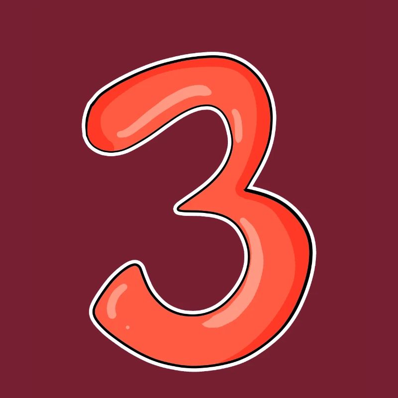 Drei - 3 - Nummer 3 - Zahl 3