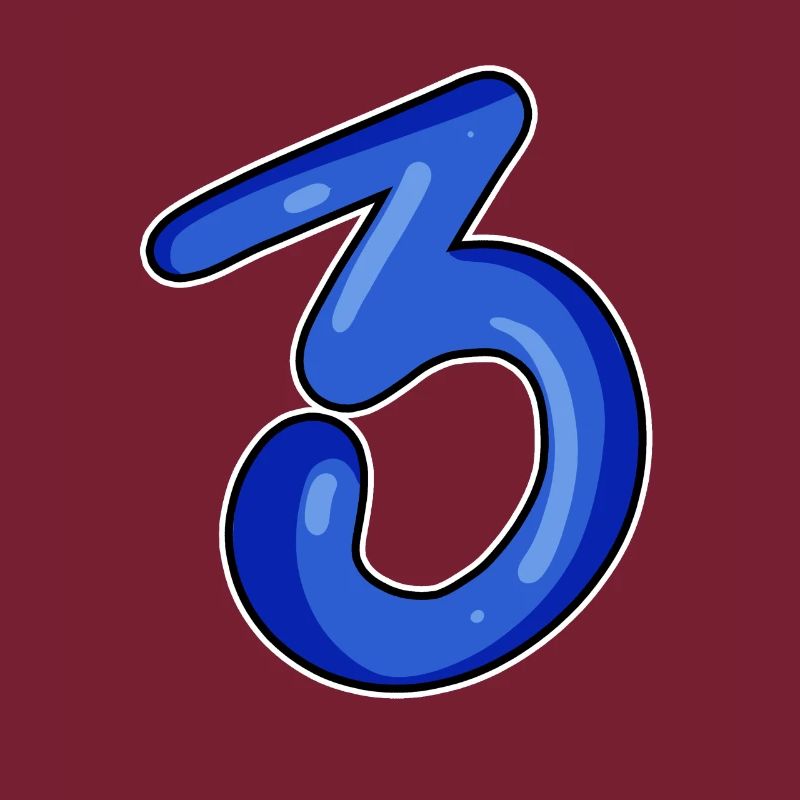 Drei - 3 - Nummer 3 - Zahl 3