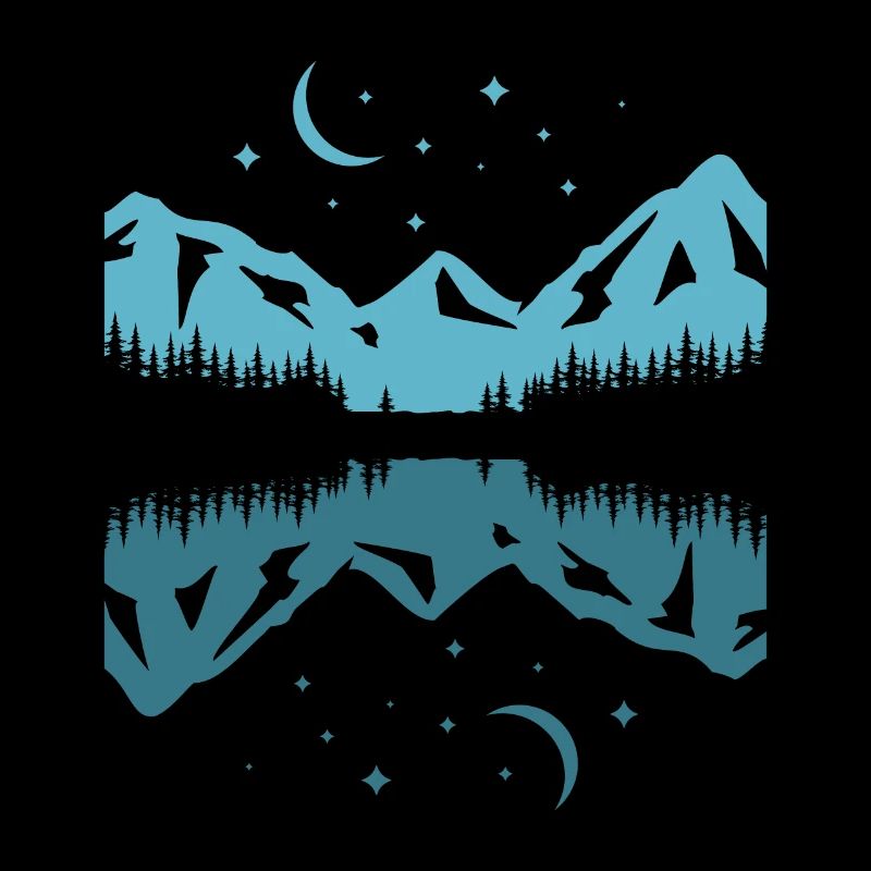 Moonlit Mountain Reflection