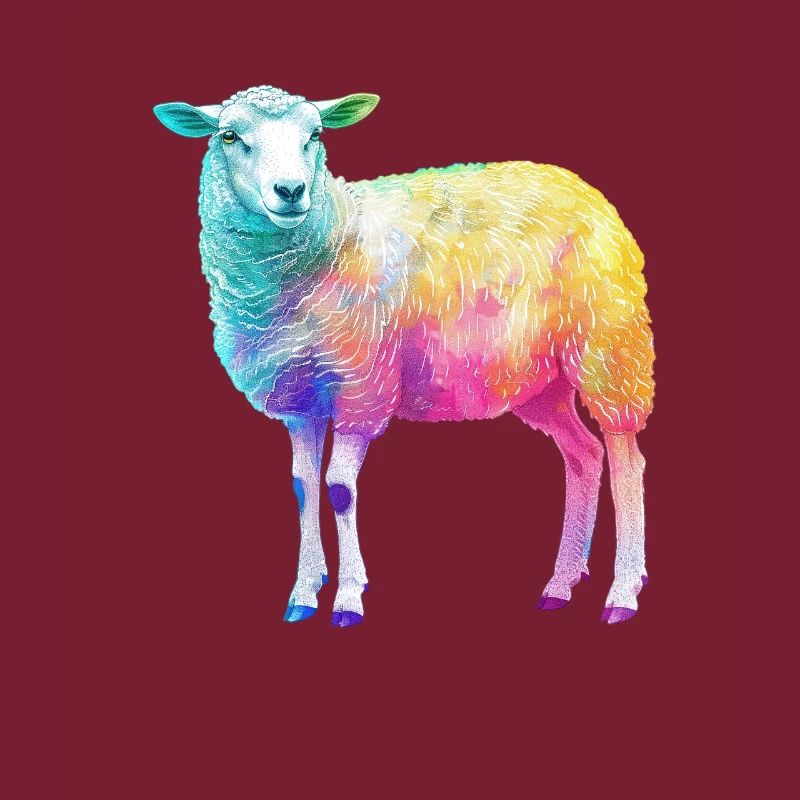 Schaf mit Regenbogen Shepherd-Farmtier