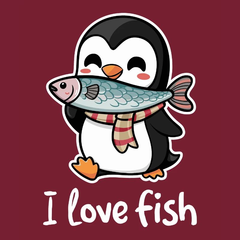 Penguin Fish Restaurant Lover I Love Fish