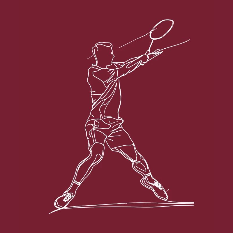 Badminton Junge Line Art
