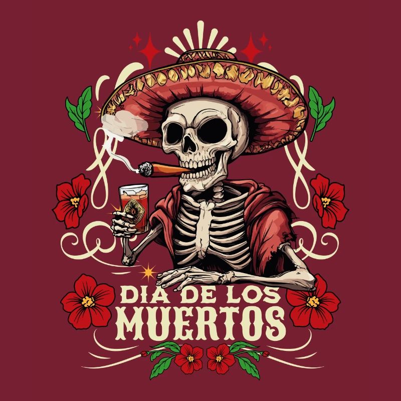 Dia De Los Muertos Skull Skull Tequilla