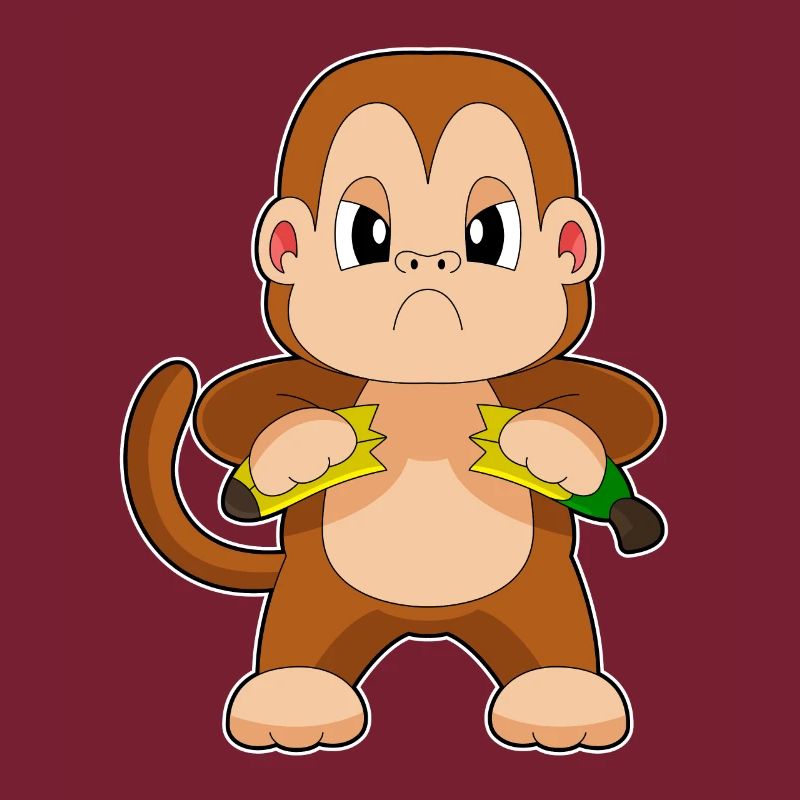 Affe Banane Wütend