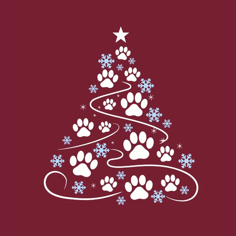 Christmas Christmas Tree Paw Paw Print